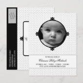 Dotty Delight Fotogeboorteaankondiging Aankondigingskaart (Voorkant / Achterkant)