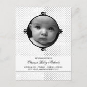 Dotty Delight Fotogeboorteaankondiging Aankondigingskaart (Voorkant)