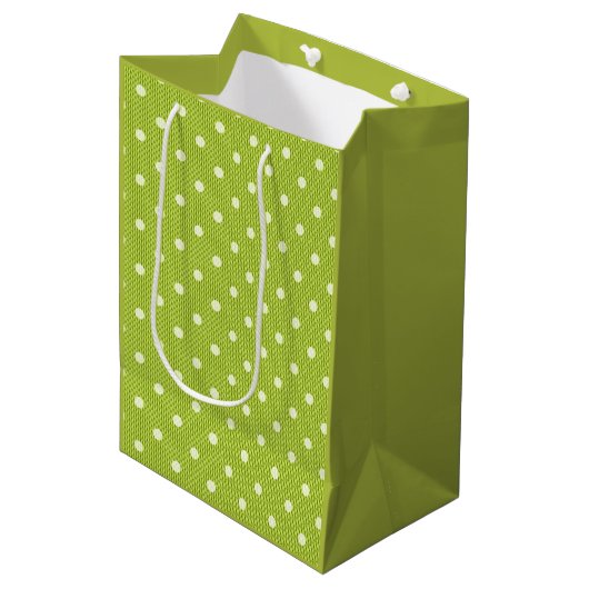 Dotty Delight Green Medium Cadeauzakje (Voorkant Gekanteld)