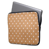 Dotty Delight Oranje Laptop Sleeve (Voorkant Links)