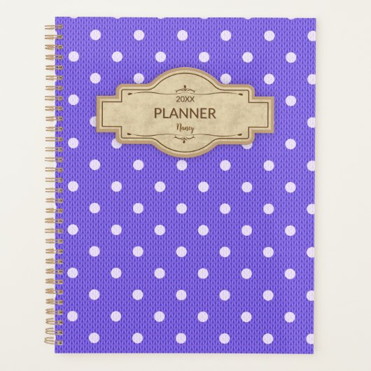 Dotty Delight Paarse Planner (Voorkant)