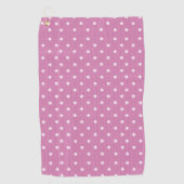 Dotty Delight Pink Golfhanddoek (Voorkant)