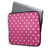 Dotty Delight Red Laptop Sleeve (Voorkant Links)