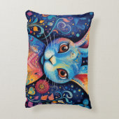 Dotty Delight: Regenboog Doodle Bunny Accent Kussen (Achterkant (Verticaal))