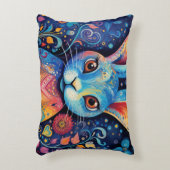 Dotty Delight: Regenboog Doodle Bunny Accent Kussen (Voorkant(Verticaal))