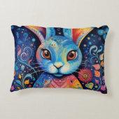 Dotty Delight: Regenboog Doodle Bunny Accent Kussen (Achterkant)