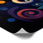 Dotty Delight: Regenboog Doodle Konijn Poster (Hoek)