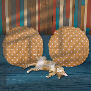 Dotty Delight Sinaasappel Rond Kussen