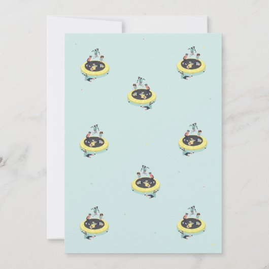 Dotty Dog Bounce op Trampoline 5th Verjaardagsfees Kaart (Achterkant)