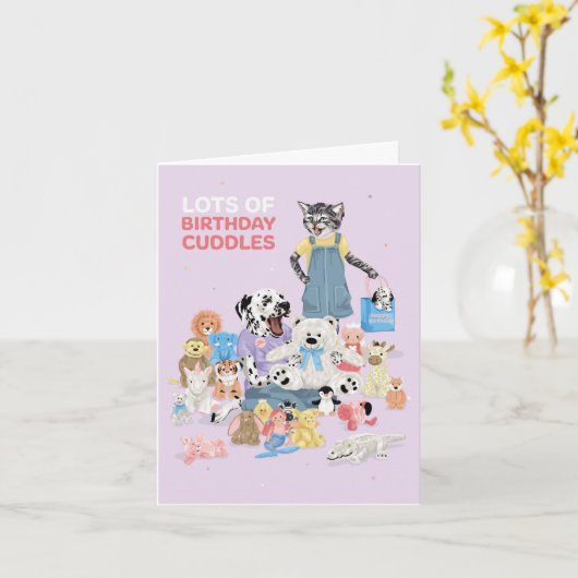 Dotty Dog Cudly Speelgoed Birthday Cuddles Kaart (Gele Bloem)