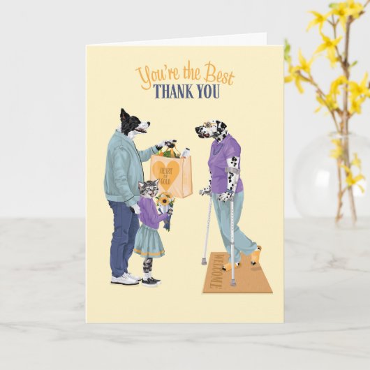 Dotty Dog Dalmatiër Je bent de beste Dank je wel Kaart (Gele Bloem)