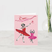 Dotty Dog en Kat Ballerina Dance Birthday Kaart (Voorkant)