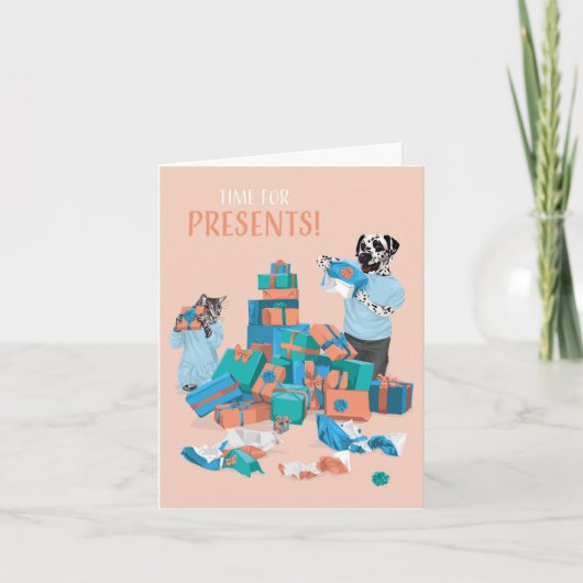 Dotty Dog en Kat Cadeau Mountain Birthday Kaart (Voorkant)