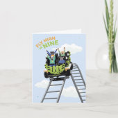 Dotty Dog Fly High Rollerkustin Ninth Birthday Kaart (Voorkant)