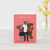 Dotty Dog Happy Jubileum Kaart (Gele Bloem)