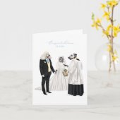 Dotty Dog Huwelijksceremonie Trouwen  Kaart (Gele Bloem)