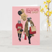 Dotty Dog Leopard print hit spot verjaardag Kaart (Gele Bloem)