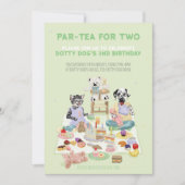 Dotty Dog Part-tea voor twee 2e verjaardag Kaart (Voorkant)