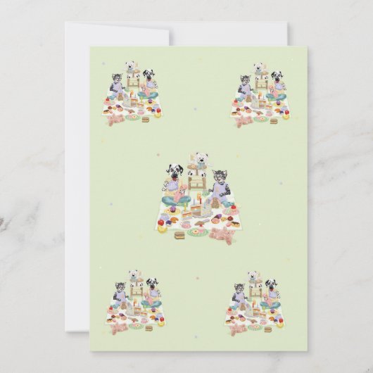 Dotty Dog Part-tea voor twee 2e verjaardag Kaart (Achterkant)