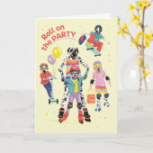 Dotty Dog Pets Roll on Verjaardagsfeestje Kaart (Gele Bloem)