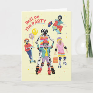 Dotty Dog Pets Roll on Verjaardagsfeestje Kaart