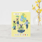 Dotty Dog Phone geobsedeerd op zaterdag Kaart (Gele Bloem)