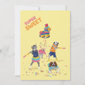 Dotty Dog Piñata Super Lief Zes Verjaardagsfeest Kaart (Achterkant)