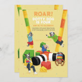 Dotty Dog Roar Zacht Spelen 4e Verjaardagsfeestje Kaart (Voorkant / Achterkant)