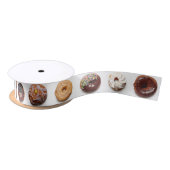 Dotty Donuts white satin ribbon Satijnen Lint (Spoel)