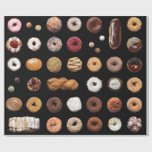 Dotty Donuts wrapping paper (zwart) Cadeaupapier (Vlak)