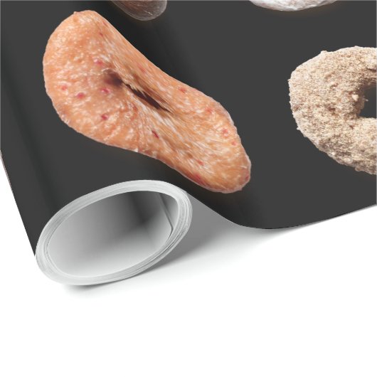 Dotty Donuts wrapping paper (zwart) Cadeaupapier (Rol Hoek)