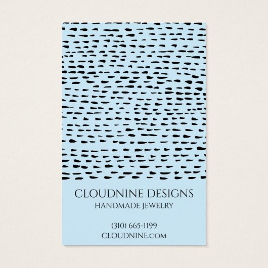 Dotty Earning Ketting Jewelry Display Card Visitekaartje (Achterkant)