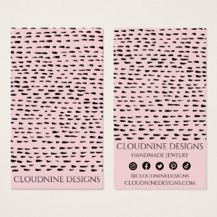 Dotty Earning Ketting Pink Jewelry Display Card Visitekaartje