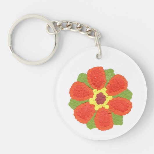 Dotty Flower AcrylKey ring Sleutelhanger (Voorkant)