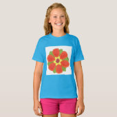 Dotty Flower Girls' Amerikaanse kleding Raglan T-shirt (Voorkant volledig)