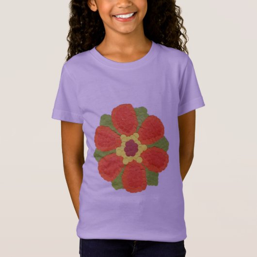 Dotty Flower Girls' Fine Jersey T-Shirt (Voorkant)