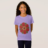 Dotty Flower Girls' Fine Jersey T-Shirt (Voorkant volledig)