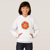 Dotty Flower Girls 'Fleece Pullover Hoodie (Voorkant volledig)