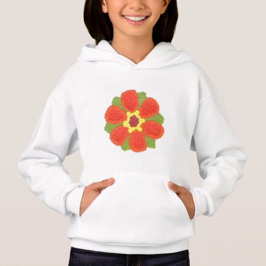 Dotty Flower Girls 'Fleece Pullover Hoodie (Voorkant)