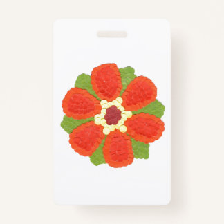 Dotty Flower Plastic Badge