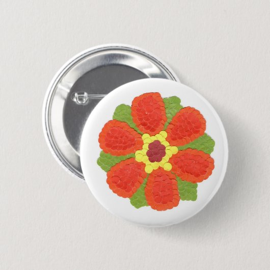 Dotty Flower Round Badge Ronde Button 5,7 Cm (Voorkant /achterkant)