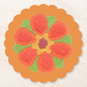 Dotty Flower Scalloped Kartonnen Onderzetters