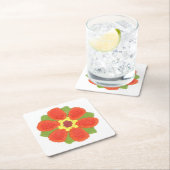 Dotty Flower Square Paper Onderzetter (Insitu)