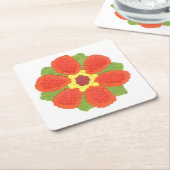 Dotty Flower Square Paper Onderzetter (Schuin)