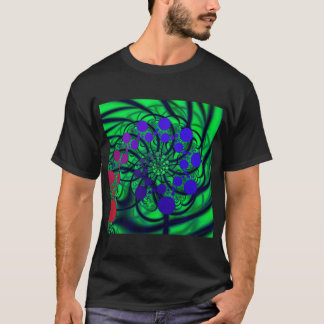 Dotty | Groen blauw Paars en rood fractal art T-shirt