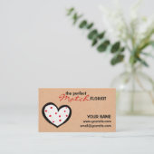 Dotty Hearts kraft Florist Visitekaartje (Staand voorkant)