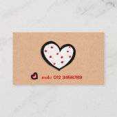 Dotty Hearts kraft Florist Visitekaartje (Achterkant)