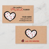 Dotty Hearts kraft Florist Visitekaartje (Voorkant / Achterkant)