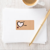 Dotty Hearts kraft Gift Label Sticker (Insitu)