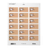 Dotty Hearts kraft Gift Label Sticker (Full Sheet)